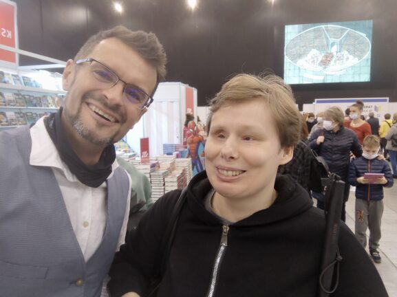 Na zdjęciu Stasia z Michałem Gołkowskim